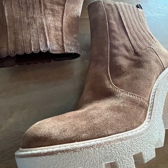 Gianni Bini Ryker Brown Suede Heeled Boots Size 10M Chunky Platform‎ Block Heel - Picture 4 of 11